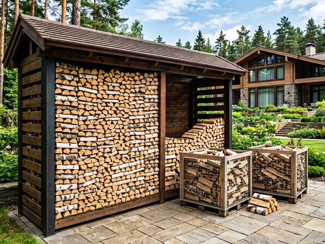 Выгрузка в дровник с раскладкой рядами в Мурманске
